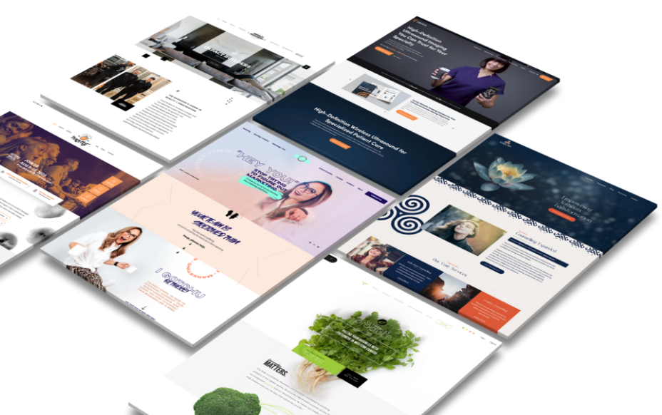 Mockups of websites that Vigilante had built