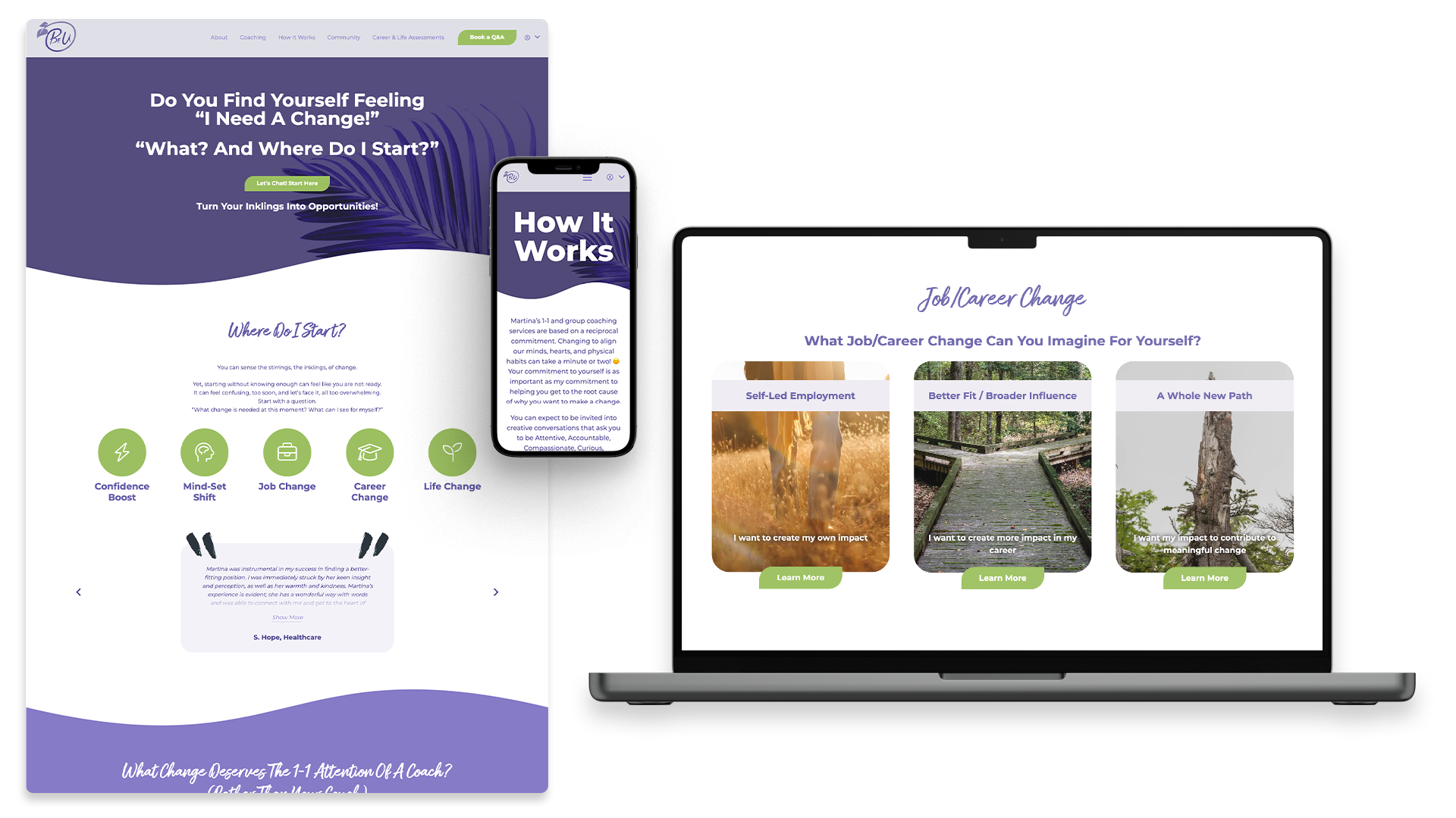 BEingU Coaching website mockup