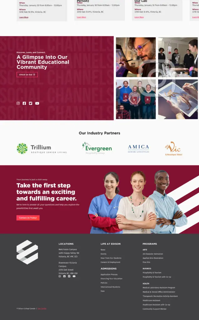 Edison College Homepage Design