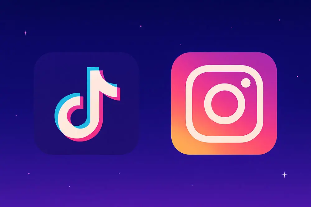 Illustration representing TikTok & Instagram