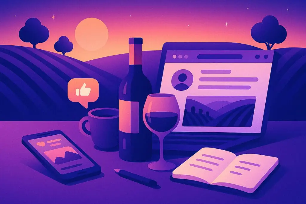 Micro influencers sharing authentic wine experience at a boutique winery event in British Columbia