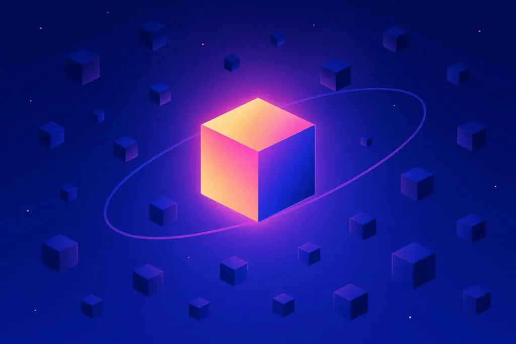 A cube standing out in a crowd of cubes