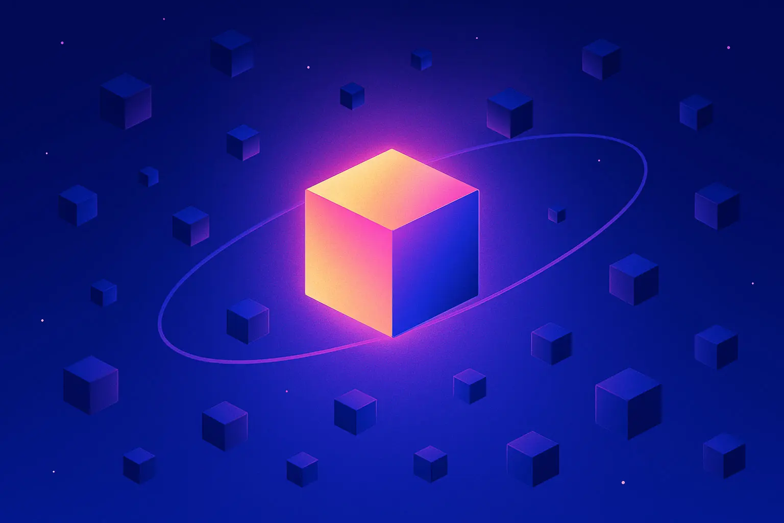 A cube standing out in a crowd of cubes