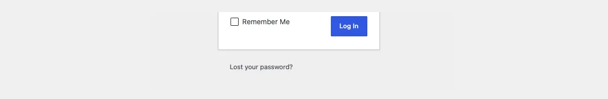 The bottom of the login form showing the Lost your password link below the white login box