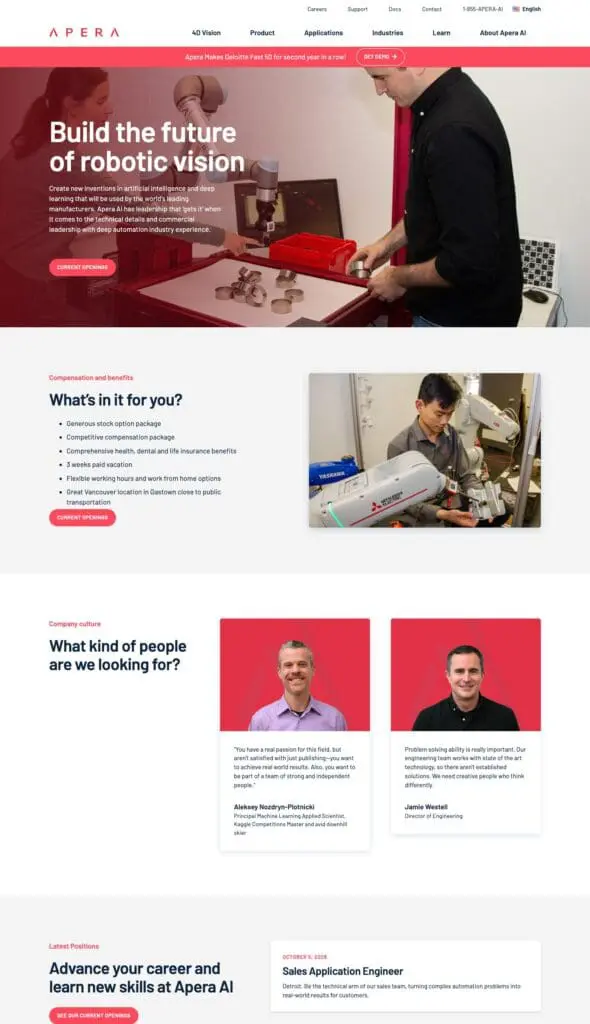 Apera AI careers page