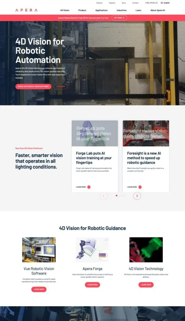 Apera AI website home page