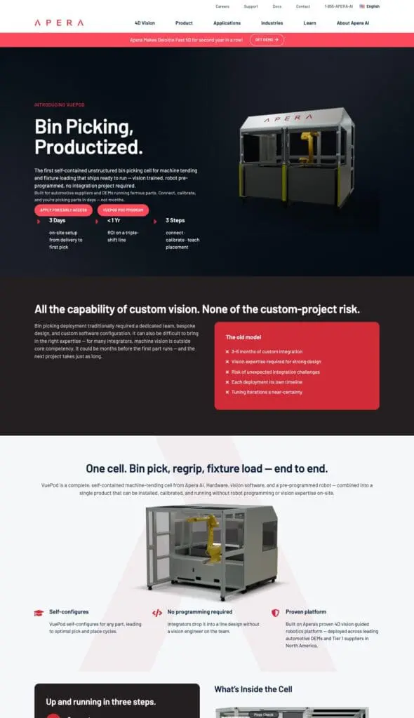 Apera AI VuePod product page