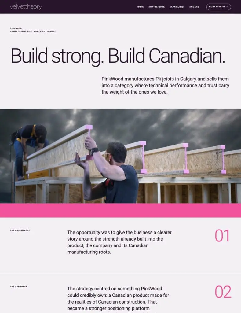 Velvet Theory PinkWood case study page