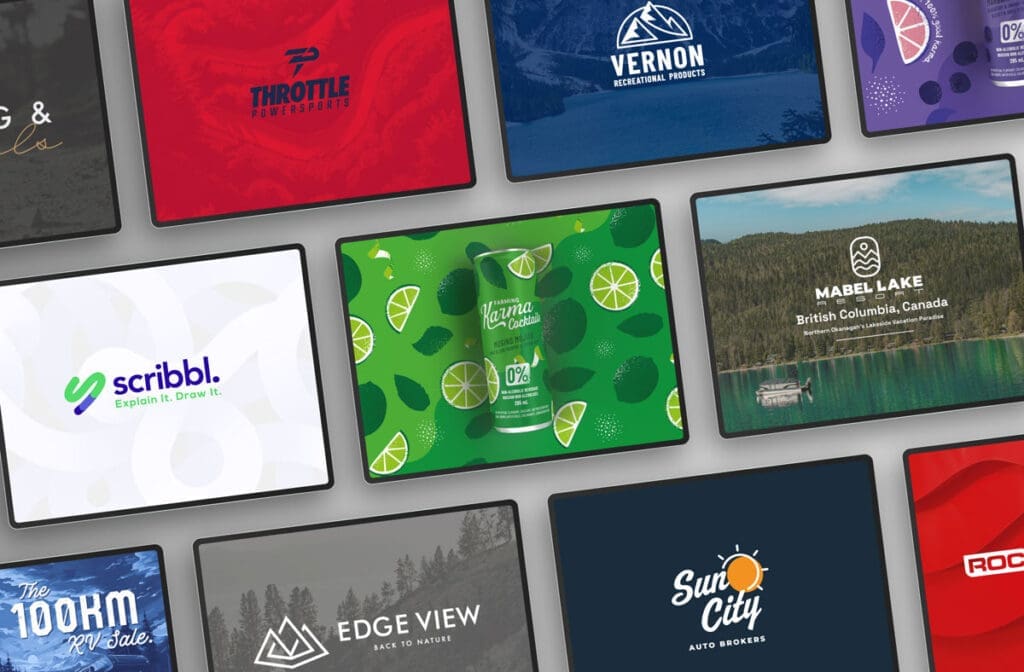 Displayed arrangement of work by Sayvee Creative.