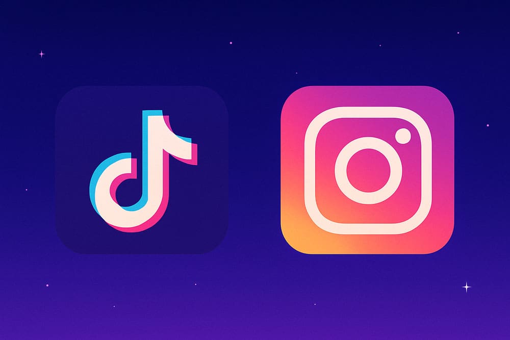Illustration representing TikTok & Instagram