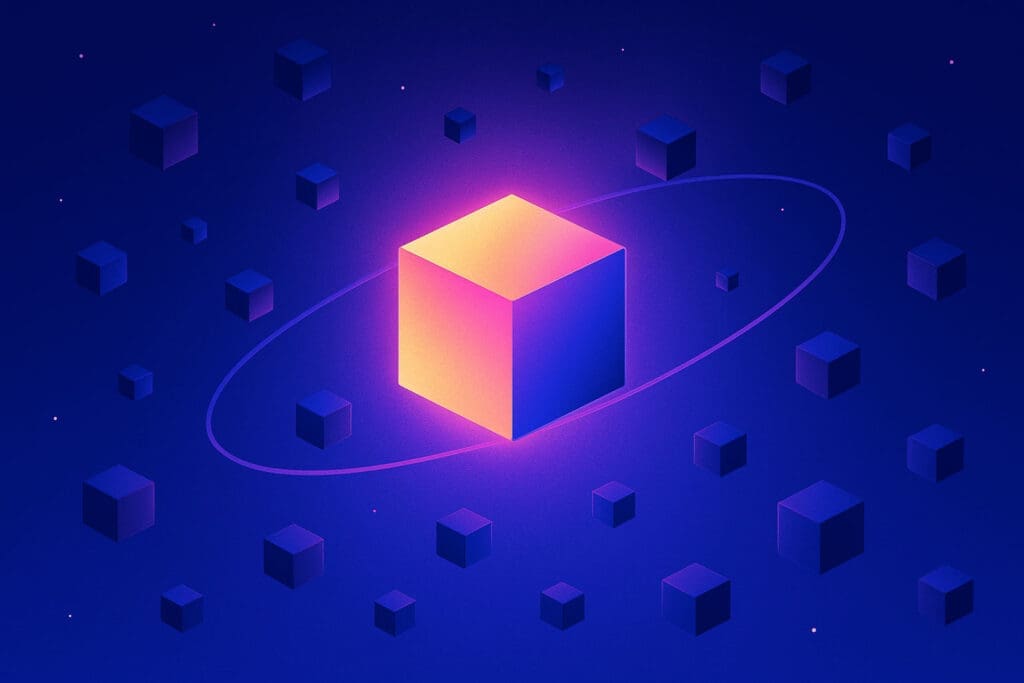 A cube standing out in a crowd of cubes